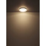 Plafonieră metal alb, plastic opal, inel cromat, cristale de plastic transparent, ø: 400mm, H: 80mm, incl. LED 24W 230V, sursă 2500lm, ieșire 1400lm, 4000K - imagine 5