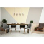 Lampă suspendată metal negru mat, sticlă de culoare fumurie, cablu PVC negru, înălțimea poate fi redusă, LxLxA: 820x100x1200mm, fără 4x E27 25W 230V - imagine 2