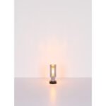Lampă de masă din metal negru mat, sticlă de culoare fumurie, cablu PVC negru, întrerupător pe cablu, ø: 110mm, H: 270mm, lungime cablu 1500mm, fără 1x E27 25W 230V - imagine 5