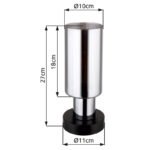 Lampă de masă din metal negru mat, sticlă de culoare fumurie, cablu PVC negru, întrerupător pe cablu, ø: 110mm, H: 270mm, lungime cablu 1500mm, fără 1x E27 25W 230V - imagine 6