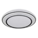 Plafoniera metal alb mat, acrilic negru mat, acrilic opal, ø: 390mm, H: 70mm, incl. LED 24W 230V, sursa 2600lm, iesire 1400lm, 3000K. - imagine 3