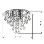 Plafonieră din metal cromat, ø: 380mm, H: 260mm, excl. 3x E14 40W 230V - imagine 4
