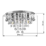 Plafonieră din metal cromat, ø: 460mm, H: 260mm, excl. 5x E14 40W 230V - imagine 4