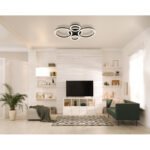 Plafonieră metal negru mat, acrilic opal, acrilic transparent, mai multe niveluri prin comutator de perete, culorile pot fi fixate, funcție de memorie, LxAxÎ: 530x355x61mm, incl. LED 40W 230V, sursă 5400lm, ieșire 2500lm, CCT 2700/4500/6500K - imagine 2