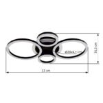 Plafonieră metal negru mat, acrilic opal, acrilic transparent, mai multe niveluri prin comutator de perete, culorile pot fi fixate, funcție de memorie, LxAxÎ: 530x355x61mm, incl. LED 40W 230V, sursă 5400lm, ieșire 2500lm, CCT 2700/4500/6500K - imagine 6