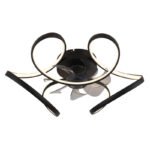 Ventilator de tavan metal negru mat, acril opal, plastic transparent, dimmable, mai multe niveluri prin comutator de perete, memorie, telecomandă, 25m², ø: 560mm, H: 210mm, incl. LED 30W 230V, 400-4000lm sursă, 220-2200lm ieșire, CCT 3000-6000K