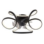Ventilator de tavan metal negru mat, acril opal, plastic transparent, dimmable, mai multe niveluri prin comutator de perete, memorie, telecomandă, 25m², ø: 560mm, H: 210mm, incl. LED 30W 230V, 400-4000lm sursă, 220-2200lm ieșire, CCT 3000-6000K - imagine 5