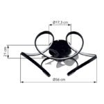 Ventilator de tavan metal negru mat, acril opal, plastic transparent, dimmable, mai multe niveluri prin comutator de perete, memorie, telecomandă, 25m², ø: 560mm, H: 210mm, incl. LED 30W 230V, 400-4000lm sursă, 220-2200lm ieșire, CCT 3000-6000K - imagine 6
