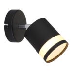 Aplica Spotlight metal negru mat, metal negru mat, plastic opal, LxA: 100x150mm, AL: 185mm, incl. 1x GX53 LED 7W 230V, 600lm sursă, 364lm ieșire, 3000K, incl. bec LED 10161