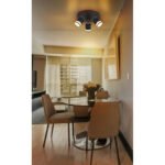 Plafoniera Spot metal negru mat, metal negru mat, plastic opal, ø: 300mm, H: 185mm, incl. 3x GX53 LED 7W 230V, 600lm sursă, 364lm ieșire, 3000K, incl. bec LED 10161