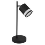 Lampă de masă metal negru mat, metal negru mat, plastic opal, cablu PVC negru, comutator basculant pe cablu, LxWxH: 127x150x400mm, lungime cablu 1500mm, incl. 1x GX53 LED 7W 230V, 600lm sursă, 364lm ieșire, 3000K, incl. bec LED 10161 - imagine 3
