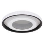 Plafoniera metal alb negru,acril alb,cristale acrilice,funcție cu memorie,lumină noapte,dimabil,telecomandă,culori fixabil,incl.2xAAA,D:500,H:80,LED 52W 230V, sursă 6240lm,ieșire 2600lm,CCT2700-6000 - imagine 3