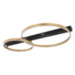 Plafonieră metal negru mat, metal auriu, plastic alb, comutator de funcție prin comutator de perete, funcție de memorie, L x l x I: 930x585x102mm, 1 cerc ø:39,5 cm, 2 cercuri ø:58,5 cm, incl. LED 54W 230V, sursă 5706lm, ieșire 2560lm, 3000K - imagine 3