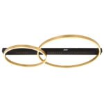 Plafonieră metal negru mat, metal auriu, plastic alb, comutator de funcție prin comutator de perete, funcție de memorie, L x l x I: 930x585x102mm, 1 cerc ø:39,5 cm, 2 cercuri ø:58,5 cm, incl. LED 54W 230V, sursă 5706lm, ieșire 2560lm, 3000K - imagine 4