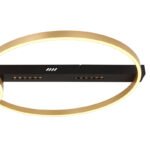 Plafonieră metal negru mat, metal auriu, plastic alb, comutator de funcție prin comutator de perete, funcție de memorie, L x l x I: 930x585x102mm, 1 cerc ø:39,5 cm, 2 cercuri ø:58,5 cm, incl. LED 54W 230V, sursă 5706lm, ieșire 2560lm, 3000K - imagine 5