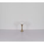 Lampă de masă metal culoare nisip mat, sticlă opală, cablu PVC alb, întrerupător basculant pe cablu, ø: 180mm, H: 369mm, lungime cablu 1500mm, excl. 1x E14 25W 230V - imagine 5