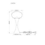 Lampă de masă metal culoare nisip mat, sticlă opală, cablu PVC alb, întrerupător basculant pe cablu, ø: 180mm, H: 369mm, lungime cablu 1500mm, excl. 1x E14 25W 230V - imagine 6