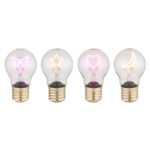 Lampă de masă metal auriu, plastic negru mat, sticlă transparentă, comutator cu buton, fără adaptor, USB-C/USB-C, LED interior cu motive: 3 x inimă, fluture, lună, stea fiecare, ø: 70mm, H: 120mm, incl. LED 2.5W 230V, sursă 20lm, ieșire 8lm, 3000K