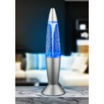Veioza decorativa, gri argintiu din plastic, din plastic transparent, efect de vârtej in interior, se poate folosi cu baterie sau adaptor, comutator, , excl 1,5V 3x AA, D. 100, H: 355, inclusiv 6xLED 0,06W 3V, colorat. - imagine 2