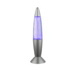 Veioza decorativa, gri argintiu din plastic, din plastic transparent, efect de vârtej in interior, se poate folosi cu baterie sau adaptor, comutator, , excl 1,5V 3x AA, D. 100, H: 355, inclusiv 6xLED 0,06W 3V, colorat.
