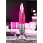 Veioza decorativa, gri argintiu din plastic, din plastic transparent, efect de vârtej in interior, se poate folosi cu baterie sau adaptor, comutator, , excl 1,5V 3x AA, D. 100, H: 355, inclusiv 6xLED 0,06W 3V, colorat. - imagine 3