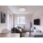 Plafoniera metal alb, acril alb, Decor Sparkle, Google Assistant+Alexa, cu control vocal si APP, dimabil, telecomandă, funcția de memorie, culori fixabile, D: 495, H: 130, incl.1xLED 30W 230V, ieșire180- 2300lm, CCT 3000-6500K - imagine 2
