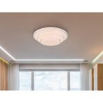 Plafoniera metal alb, acril alb, Decor Sparkle, Google Assistant+Alexa, cu control vocal si APP, dimabil, telecomandă, funcția de memorie, culori fixabile, D: 495, H: 130, incl.1xLED 30W 230V, ieșire180- 2300lm, CCT 3000-6500K - imagine 4