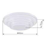 Plafoniera metal alb, acril alb, Decor Sparkle, Google Assistant+Alexa, cu control vocal si APP, dimabil, telecomandă, funcția de memorie, culori fixabile, D: 495, H: 130, incl.1xLED 30W 230V, ieșire180- 2300lm, CCT 3000-6500K - imagine 6