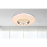 Plafoniera metal alb, crom,acril alb, cristale transparente, decor sparkle, Google Assistant+Alexa, cu control vocal si APP, dimabil, telecomandă, culori fixabile, D: 490, H: 68, incl. 1xLED 30W 230V, 180-2300lm CCT 3000-6500K - imagine 2