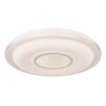 Plafoniera metal alb, crom, acril alb, cristale transparente, decor sparkle, Google Assistant+Alexa, cu control vocal si APP, dimabil, telecomandă, funcția de memorie, culori fixabile, incl.2xAAA, D: 500, H: 88, LED 30W 230V, 190-2400lm, 3000-6500K