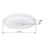 Plafoniera metal alb, crom, acril alb, cristale transparente, decor sparkle, Google Assistant+Alexa, cu control vocal si APP, dimabil, telecomandă, funcția de memorie, culori fixabile, incl.2xAAA, D: 500, H: 88, LED 30W 230V, 190-2400lm, 3000-6500K - imagine 6