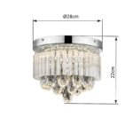 Plafoniera crom, cristale acrilice transparente, D: 280, H: 220, incl. 1xLED 12W ,1000lm, 4000K - imagine 3