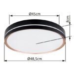plafoniera metal negru/bronz, dispersor plastic alb-alb, memorie, lumina de veghe, dimabila, telecomanda, culori lumina reglabile, D:485, H:80, inkl. 1xLED 40W 230V, 4000lm Source, 1850lm iesire, CCT 2.700-6.500 - imagine 6