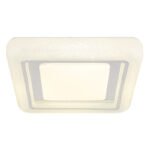 Plafonieră metal alb, cristale din plastic transparent, plastic opal sparkle, inel cromat, LxWxH: 380x380x75mm, incl. LED 24W 230V, sursă 2512lm, ieșire 1607lm, 4000K - imagine 4