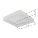 Plafonieră metal alb, cristale din plastic transparent, plastic opal sparkle, inel cromat, LxWxH: 380x380x75mm, incl. LED 24W 230V, sursă 2512lm, ieșire 1607lm, 4000K - imagine 6