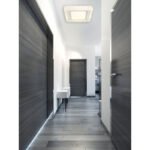 Plafonieră metal alb, cristale din plastic transparent, plastic opal sparkle, inel cromat, LxWxH: 380x380x75mm, incl. LED 24W 230V, sursă 2512lm, ieșire 1607lm, 4000K