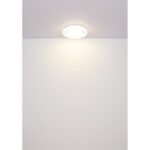 Plafonieră metal alb, cristale din plastic transparent, plastic opal sparkle, inel cromat, ø: 380mm, H: 70mm, incl. LED 24W 230V, sursă 2528lm, ieșire 1636lm, 4000K - imagine 5