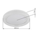 Plafonieră metal alb, cristale din plastic transparent, plastic opal sparkle, inel cromat, ø: 380mm, H: 70mm, incl. LED 24W 230V, sursă 2528lm, ieșire 1636lm, 4000K - imagine 6