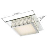 Plafoniera, crom, sticla oglinda, cristale K5 trasnparente, cu efect de stele, LxWxH: 340x340x75, inclusiv 1xLED 18W 230V, 1000lm, 4000K. - imagine 2
