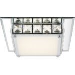 Plafoniera, crom, sticla oglinda, cristale K5 trasnparente, cu efect de stele, LxWxH: 250x250x70, incl. 1xLED 12W 230V, 720lm, 4000K - imagine 4