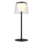 Veioză Mariam, Negru mat-transparent, LED 1.8W 3000K, Ø130mm, H340mm, IP44, Globo - imagine 5