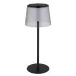 Lampă de masă metal negru mat, plastic fumuriu, touch on/off, dimmable, funcție memorie, excl. adaptor, USB-A 2.0/USB-C, IP44, ø: 130mm, H: 340mm, 2 înălțimi posibile: 34 cm sau 21 cm, incl. LED 1.8W 230V, sursă 220 lm, ieșire 150 lm, 3000K - imagine 4