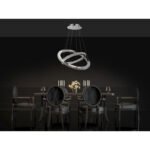 Suspensier, metal, crom, cristale K9 transparente, reglabila, Ø 720, H:1600, inclusiv 1xLED 56W 230V, 4400lm, 4000K.