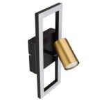 Aplică metal negru mat, metal alamă mată, plastic alb, l x I: 130x350mm, A: 150mm, incl. LED 12W 230V, sursă 1400lm, putere 700lm, 3000K, fără 1x GU10 LED 5W 230V - imagine 4