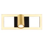 Aplică metal negru mat, metal alamă mată, plastic alb, l x I: 130x350mm, A: 150mm, incl. LED 12W 230V, sursă 1400lm, putere 700lm, 3000K, fără 1x GU10 LED 5W 230V - imagine 5