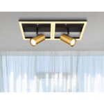 Aplică metal negru mat, metal alamă mată, plastic alb, L x l x I: 440x220x155mm, incl. LED 22W 230V, sursă 2600lm, putere 1250lm, 3000K, fără becuri 2xGU10 LED 5W 230V - imagine 2