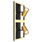 Aplică metal negru mat, metal alamă mată, plastic alb, L x l x I: 440x220x155mm, incl. LED 22W 230V, sursă 2600lm, putere 1250lm, 3000K, fără becuri 2xGU10 LED 5W 230V - imagine 4