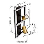 Aplică metal negru mat, metal alamă mată, plastic alb, L x l x I: 440x220x155mm, incl. LED 22W 230V, sursă 2600lm, putere 1250lm, 3000K, fără becuri 2xGU10 LED 5W 230V - imagine 6