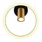 Aplică metal negru mat, metal alamă mată, plastic alb, ø: 300mm, I: 150mm, incl. LED 12W 230V, sursă 1500lm, ieșire 800lm, 3000K, incl. 1x GU10 LED 5W 230V - imagine 4