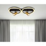 Aplică metal negru mat, metal alamă mată, plastic alb, L x l x I: 600x300x155mm, incl. LED 24W 230V, sursă 2850lm, putere 1400lm, 3000K, fără becuri 2xGU10 LED 5W 230V